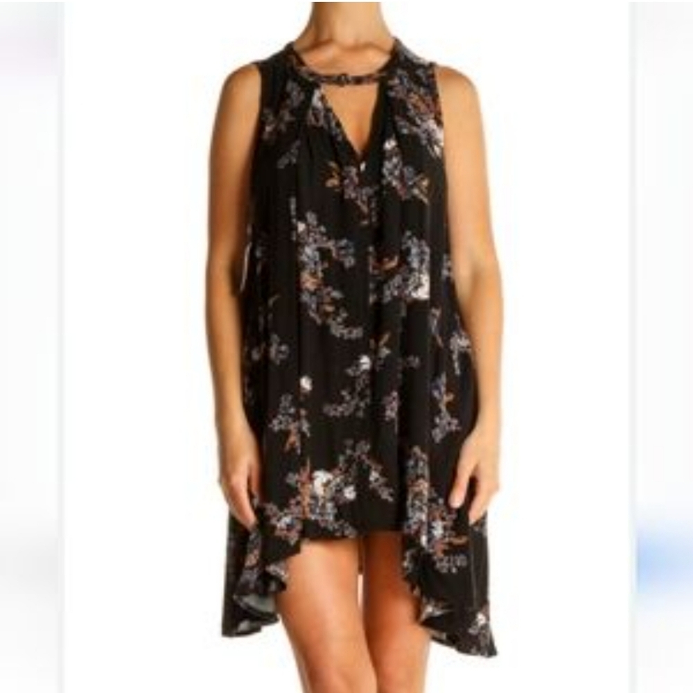 Free People Black Floral Midi Dress